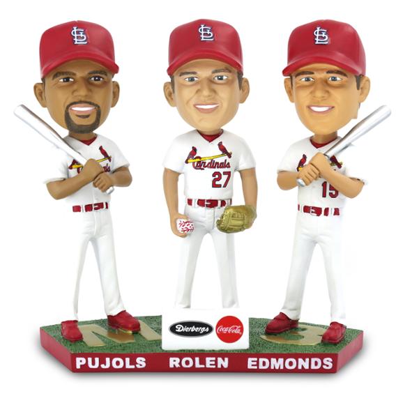 Albert Pujols, Scott Rolen, and Jim Edmonds bobblehead