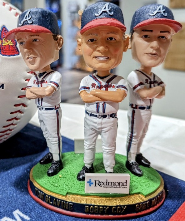 Bobby Cox, Tom Glavine & Greg Maddux bobblehead