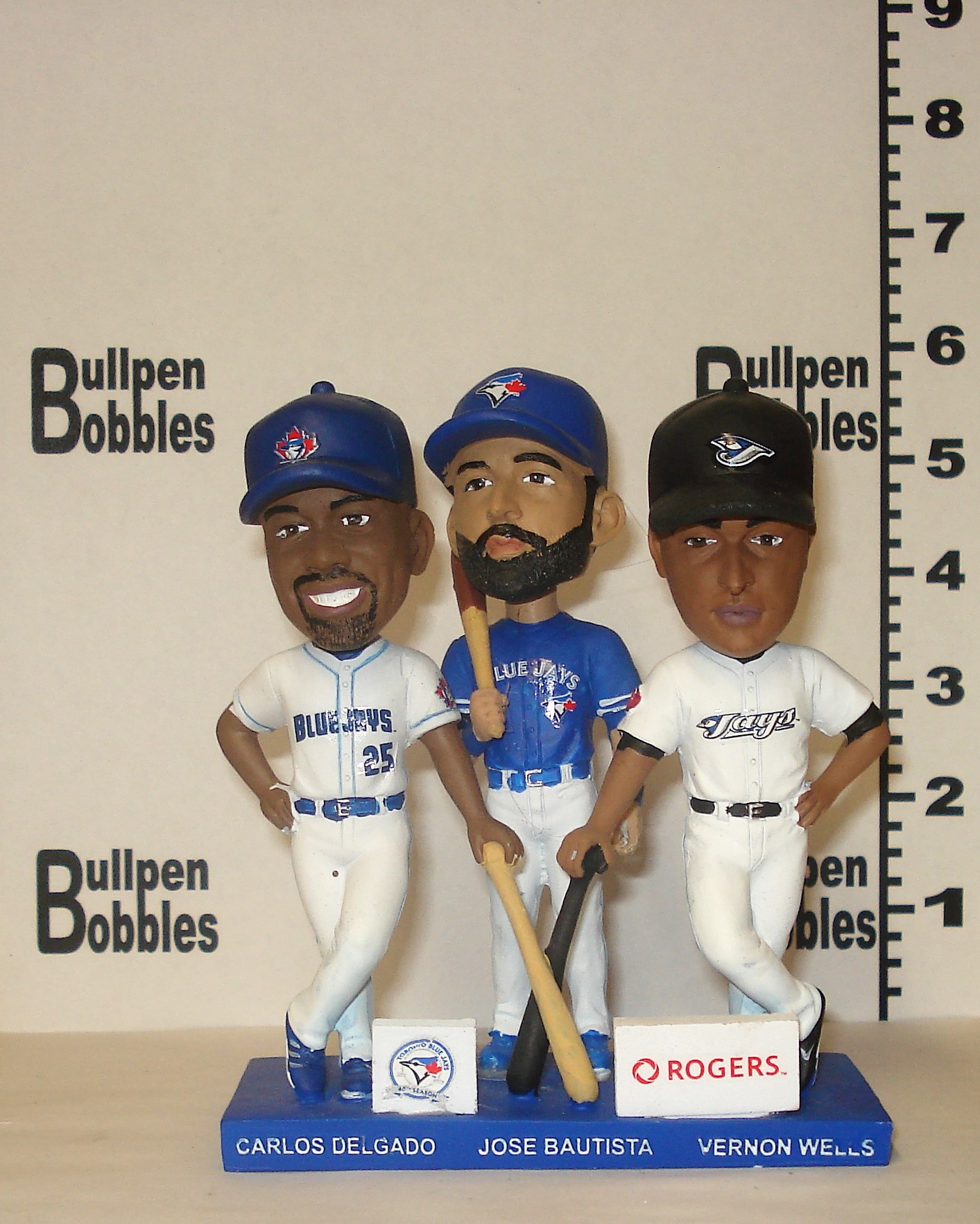 Carlos Delgado, Jose Bautista, and Vernon Wells bobblehead