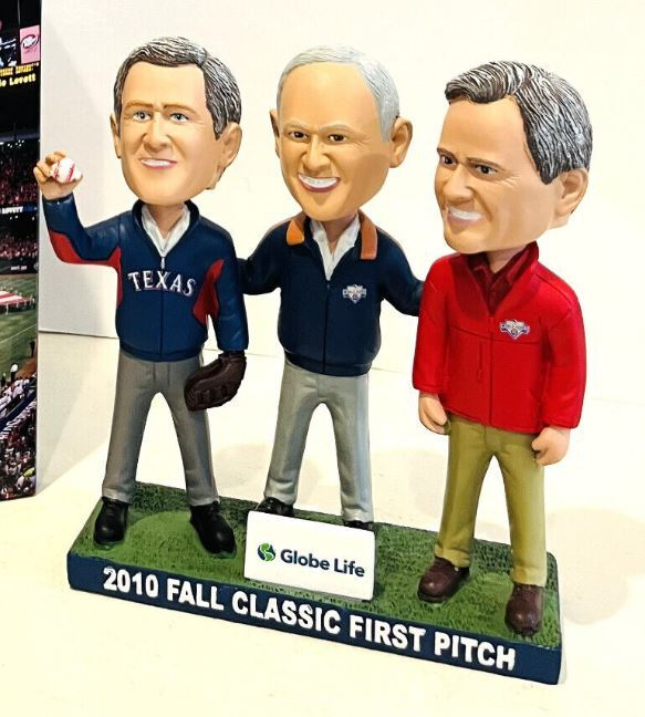 George W. Bush, Nolan Ryan, and George H. W. Bush bobblehead