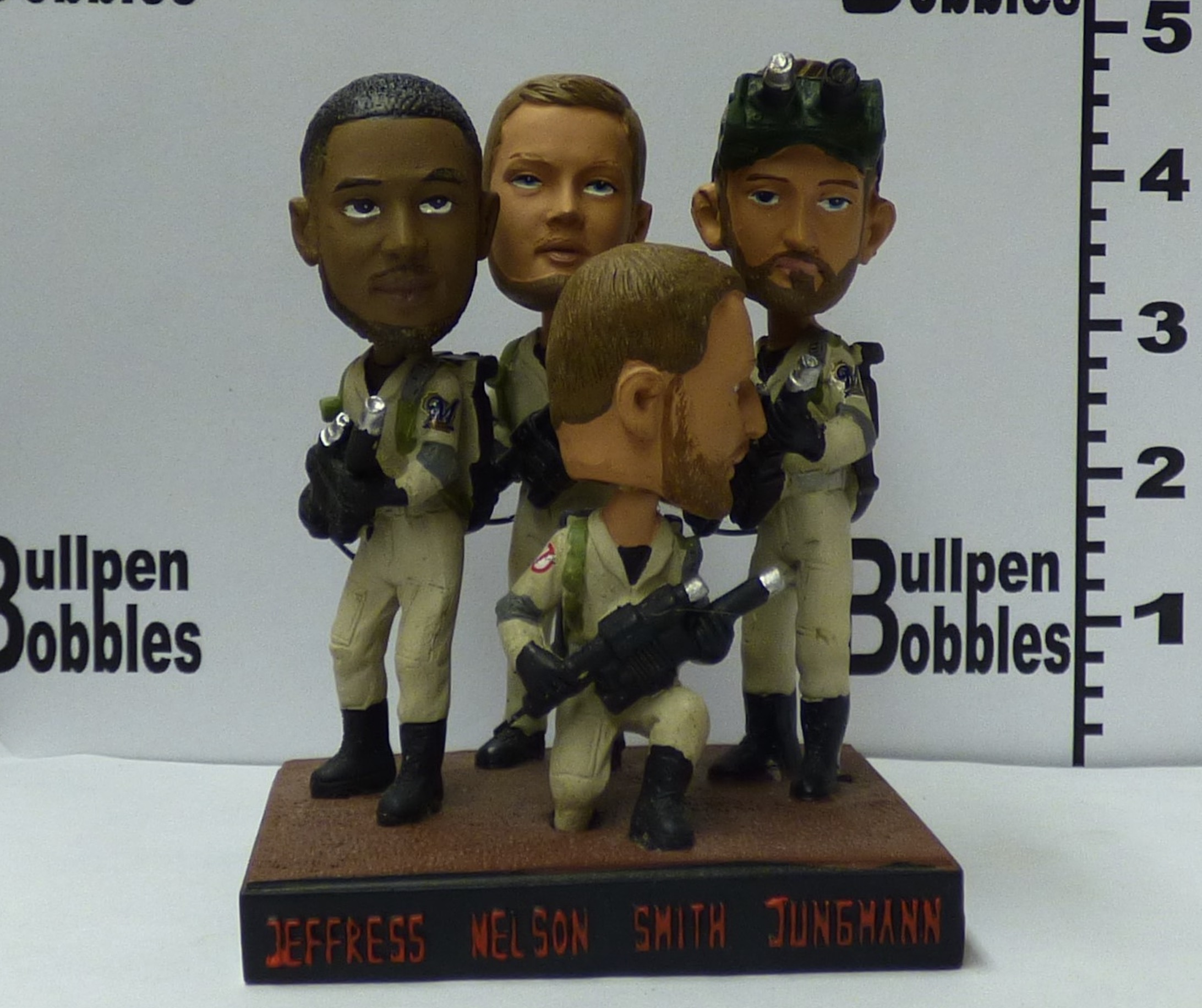 Jeremy Jeffress, Jimmy Nelson, Will Smith, Taylor Jungmann bobblehead