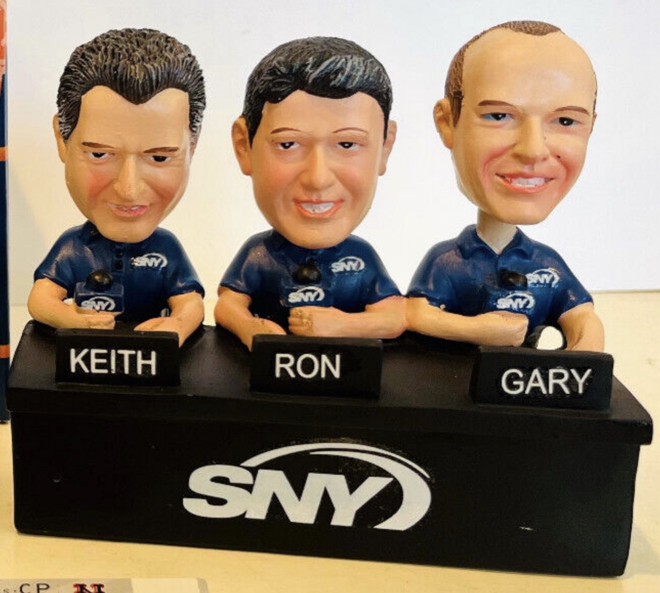 Keith Hernandez, Ron Darling, and Gary Cohen bobblehead