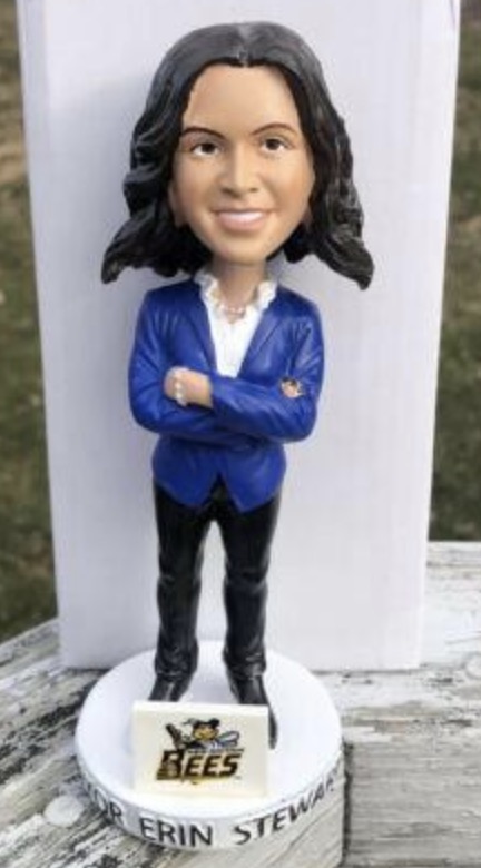 Mayor Erin Stewart bobblehead