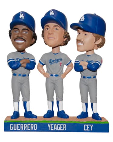 Ron Cey, Steve Garvey, and Pedro Guerrero bobblehead