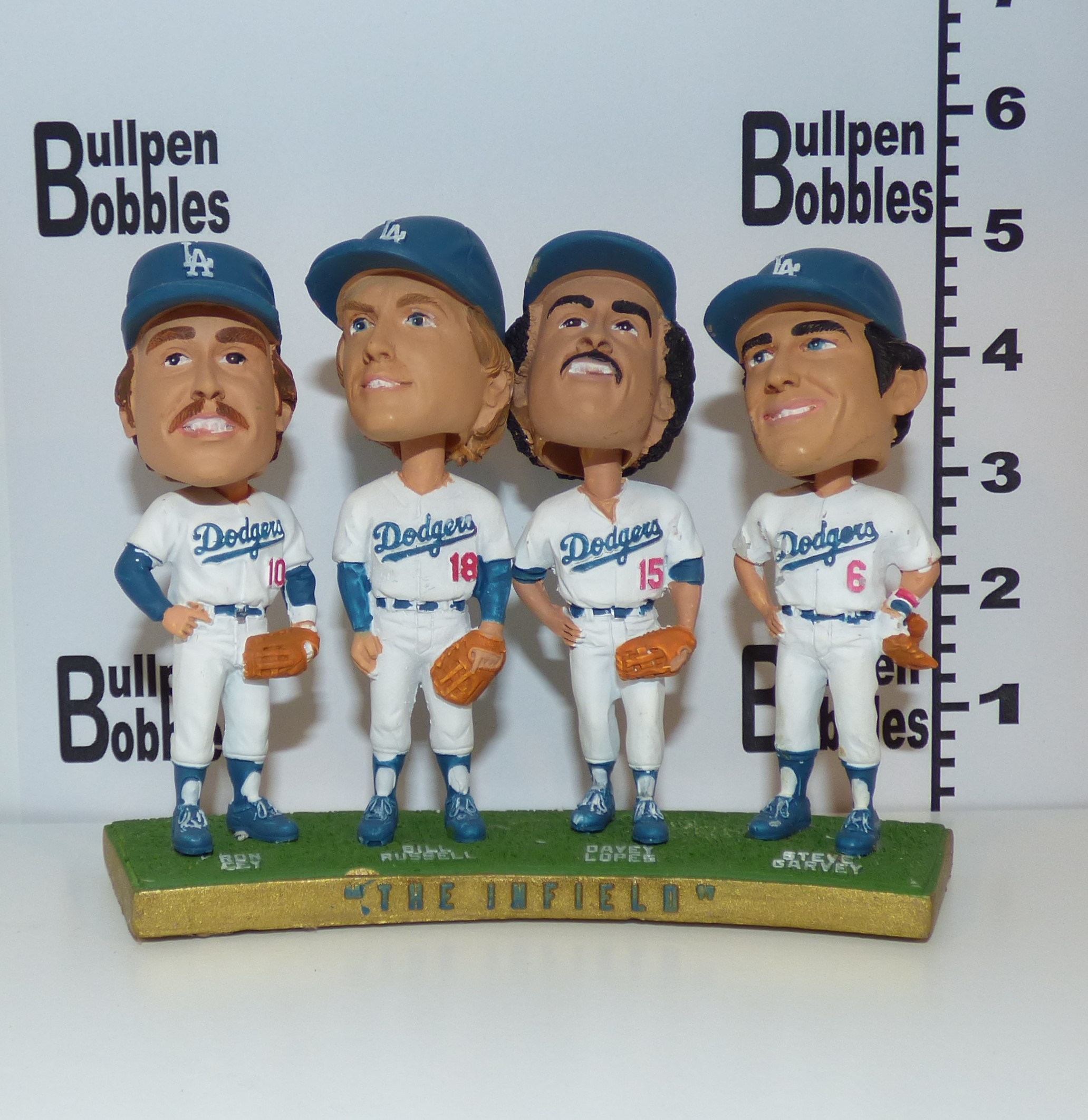 Steve Garvey, Davey Lopes, Bill Russell, and Ron Cey bobblehead