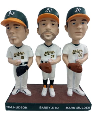 Tim Hudson, Barry Zito & Mark Mulder bobblehead