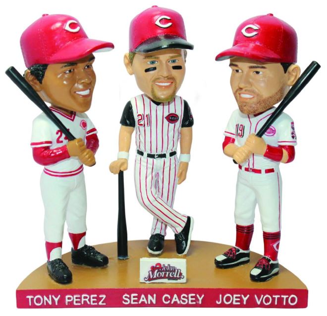 Tony Perez, Sean Casey, and Joey Votto bobblehead